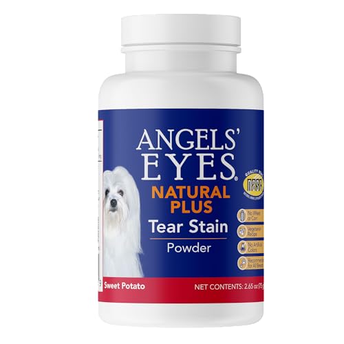 Angels’ Eyes Natural Plus Tear Stain Supplement Sweet Potato Powder for Dogs, Prevent Stained Fur, Eyebright, Olive Leaf, Marshmallow Root, No Wheat or Corn, Limited Ingredients, Vegetarian, 75g