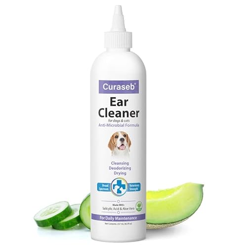 BEXLEY LABS Curaseb Dog Ear Cleaner Solution – Washes Away Debris, Odors and Supports Healthy Ear Health – No Sting Formula, 8oz