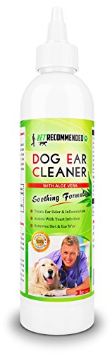 Vet Recommended Dog Ear Cleanser with Natural Aloe Vera for Dog Ear Cleaning (8oz/240ml).